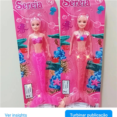 Kit C/6 Sereia Rosa Fofa Infantil Atacado
